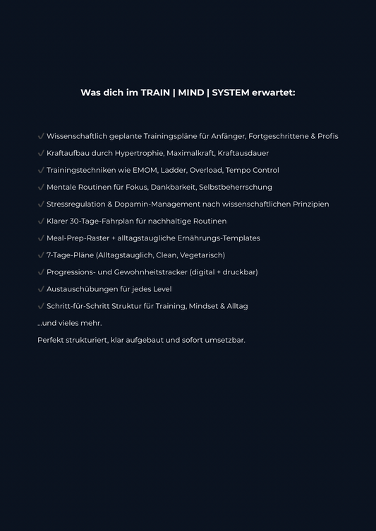 TRAIN | MIND | SYSTEM – Der komplette Weg zu einem starken Körper & klaren Geist